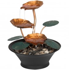 Home Office Decor Indoor Miniature Water Lily Tabletop Fountain 816586024343  311915757789